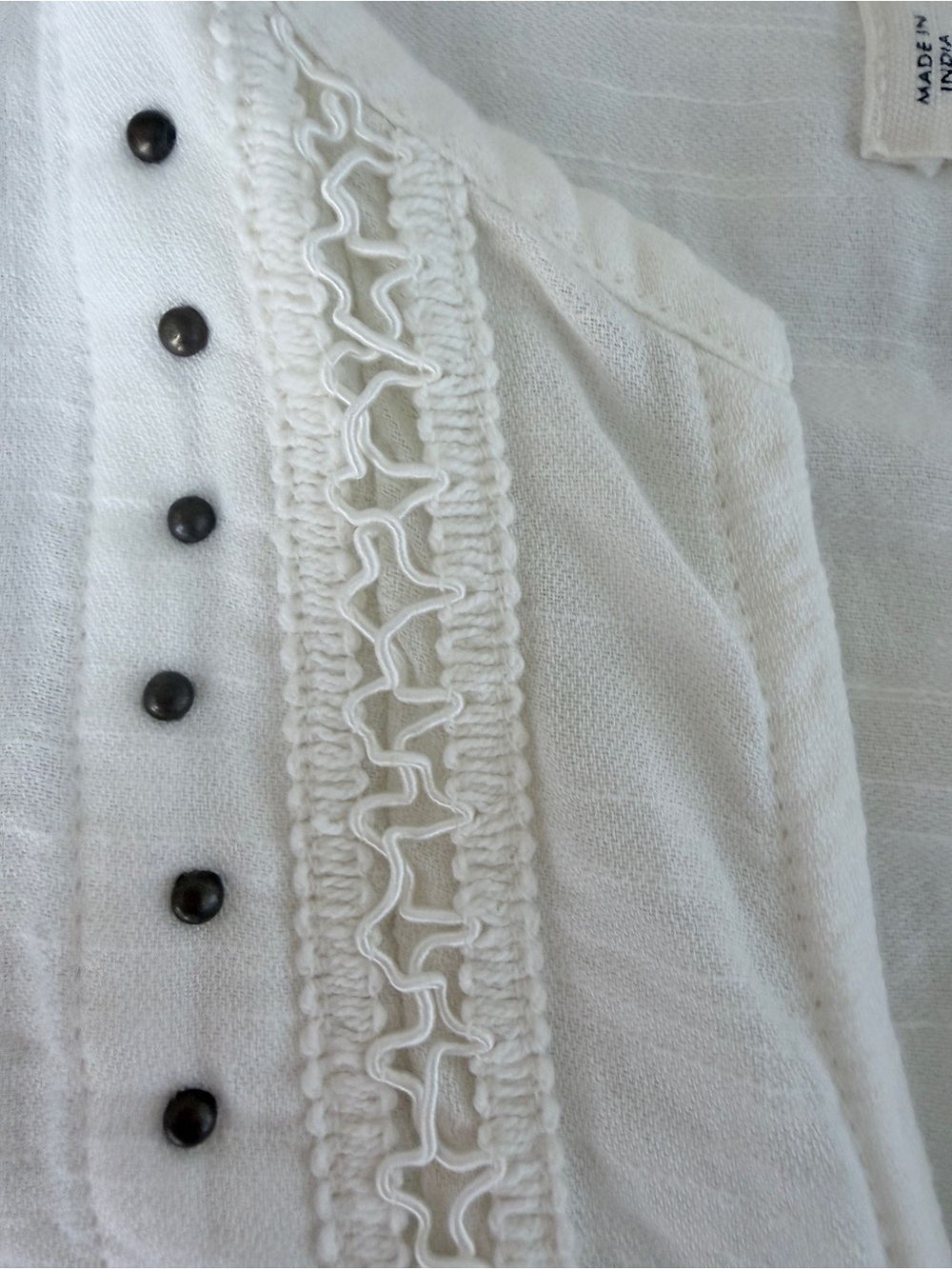 Lucky Brand Cream Boho top - Picture 5 of 8